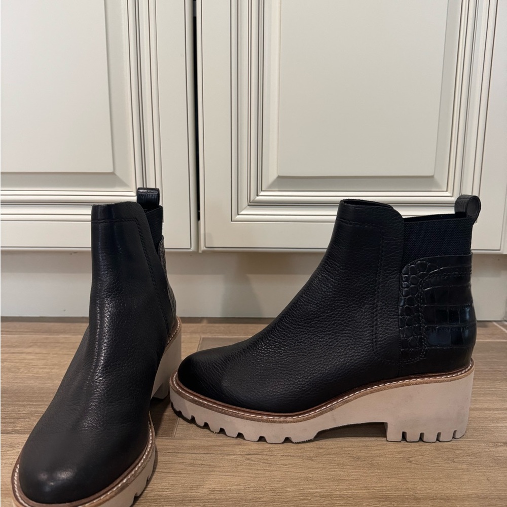 Black Leather Dolce Vita Ankle Boots